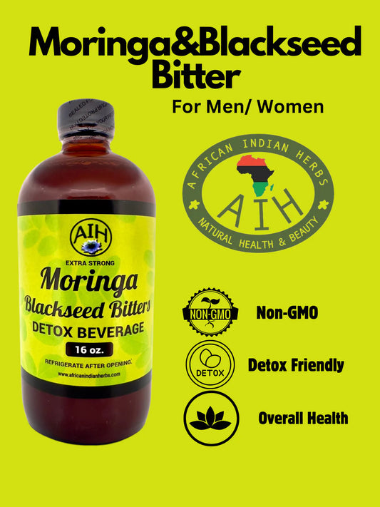 Moringa Black Seed Bitters 16oz: Detox, Immune & Digestive