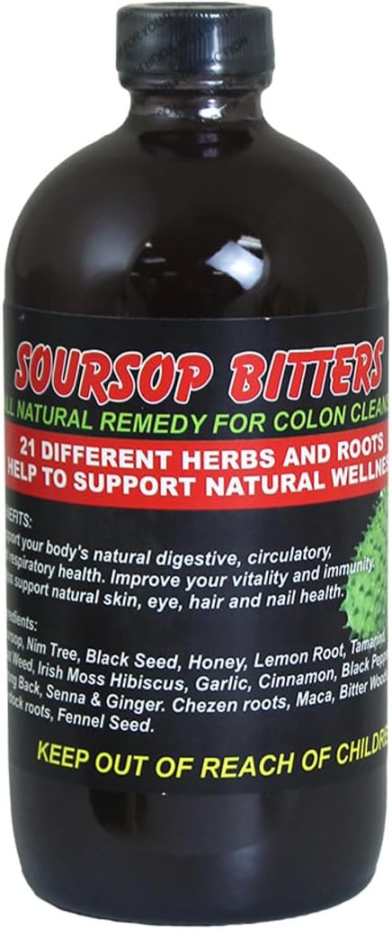 Soursop Detox Bitters 2-Pack: Colon Cleanse & Digestive Support 16oz